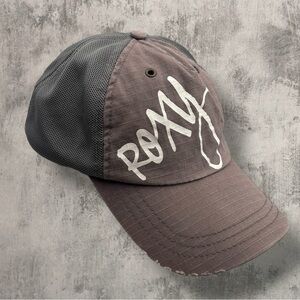 Roxy Women's Adjustable Snapback Grey Green Mesh Back Baseball Cap Surfer Coast